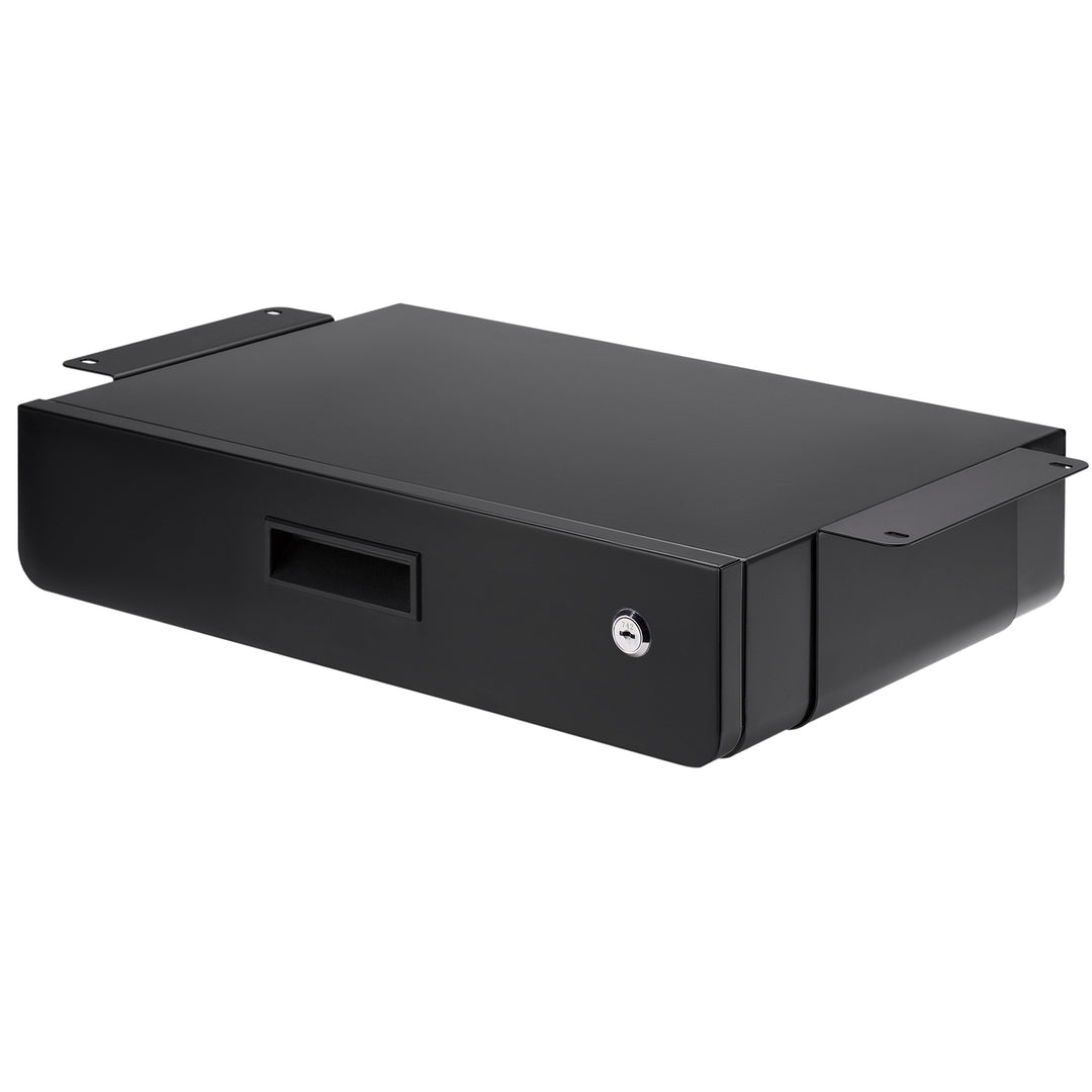 Cajón ergonómico bajo escritorio con llave Maclean, organizador, negro, máx. 5 kg, MC-461
