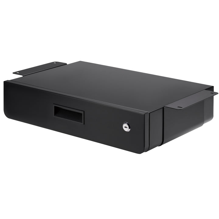 Cajón ergonómico bajo escritorio con llave Maclean, organizador, negro, máx. 5 kg, MC-461
