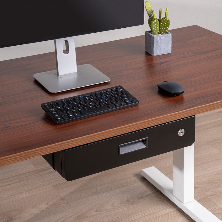 Cajón ergonómico bajo escritorio con llave Maclean, organizador, negro, máx. 5 kg, MC-461