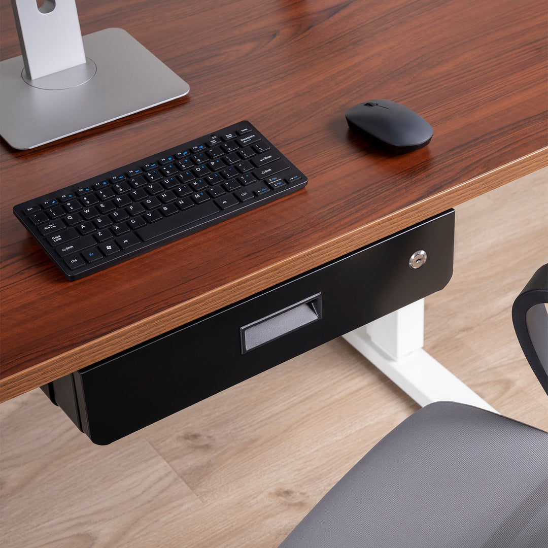 Cajón ergonómico bajo escritorio con llave Maclean, organizador, negro, máx. 5 kg, MC-461