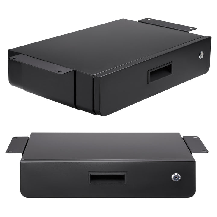 Cajón ergonómico bajo escritorio con llave Maclean, organizador, negro, máx. 5 kg, MC-461