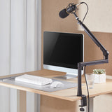 Suporte para microfone NanoRS RS471, suporte para gestão de cabos, braço giratório, alumínio