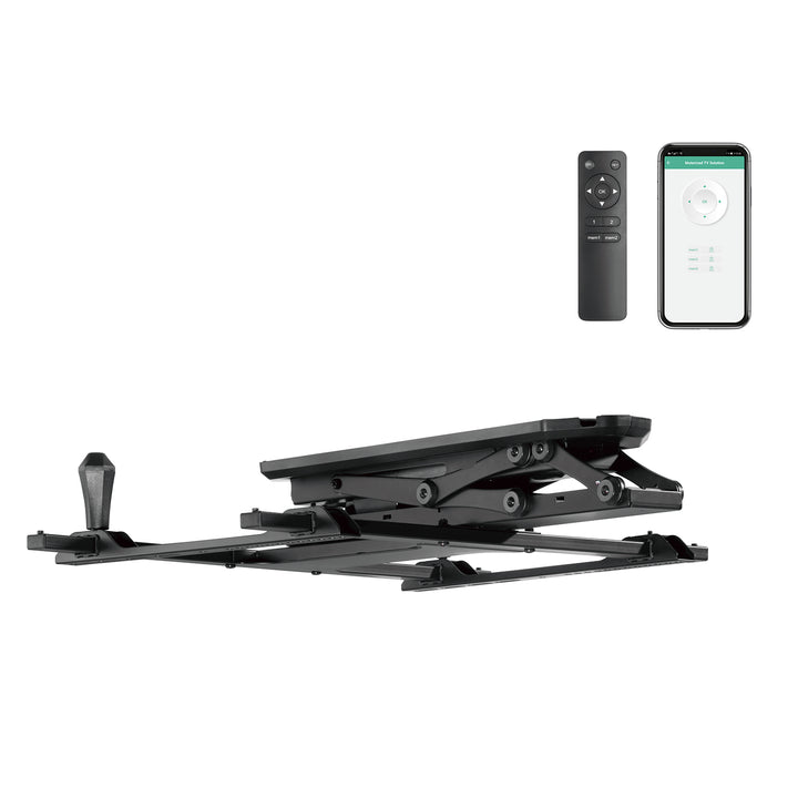 Maclean MC-880T - Suporte de TV elétrico inclinável (32-70") com controlo por aplicação, para tetos inclinados, inclui comando, até 35 kg, VESA 600 x 400 cm