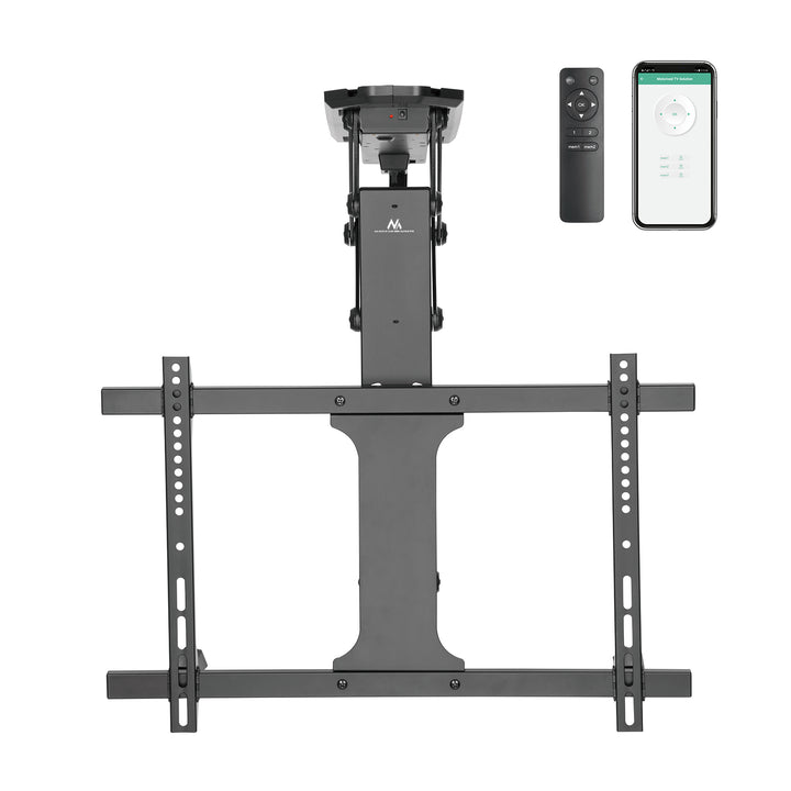 Maclean MC-880T - Suporte de TV elétrico inclinável (32-70") com controlo por aplicação, para tetos inclinados, inclui comando, até 35 kg, VESA 600 x 400 cm