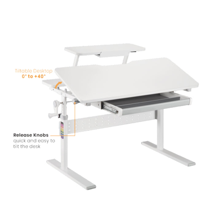 Secretária para criança Ergo Office ER-483, altura regulável, cinzento, máx. 40 kg, 900 x 600 mm