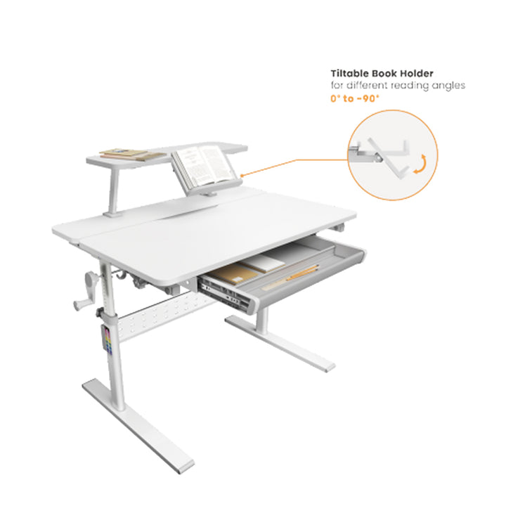 Secretária para criança Ergo Office ER-483, altura regulável, cinzento, máx. 40 kg, 900 x 600 mm