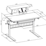 Secretária para criança Ergo Office ER-483, altura regulável, cinzento, máx. 40 kg, 900 x 600 mm