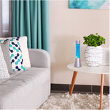 Candeeiro decorativo Minka lavalamp Gy6.35 20W, 39,5 cm cor azul prateado