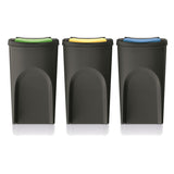 Contenedor de reciclaje Keden Sortibox 3x35L negro