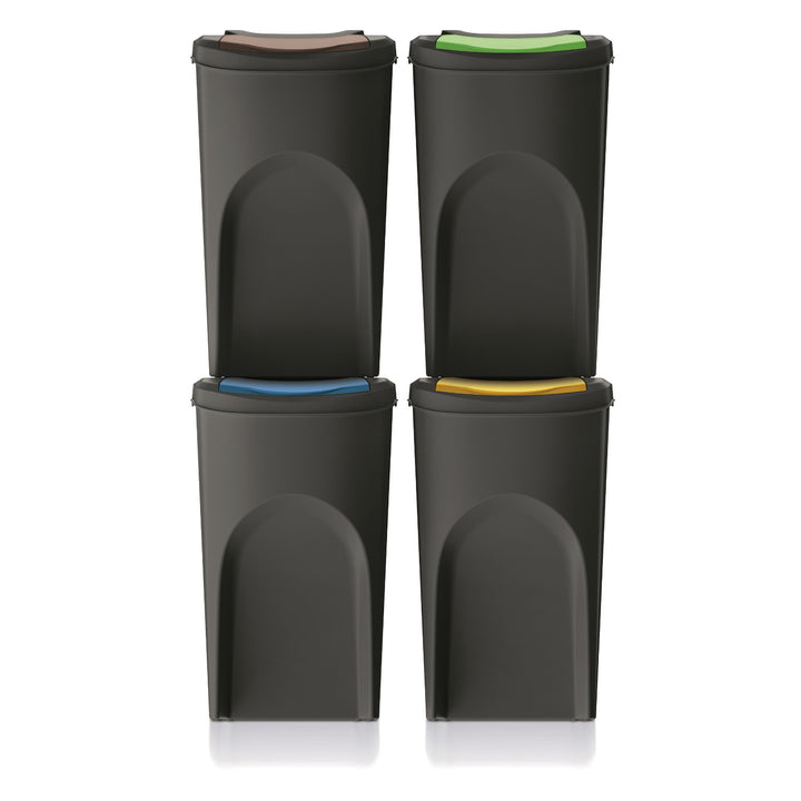 Contenedor de reciclaje Keden Sortibox 4x35L negro