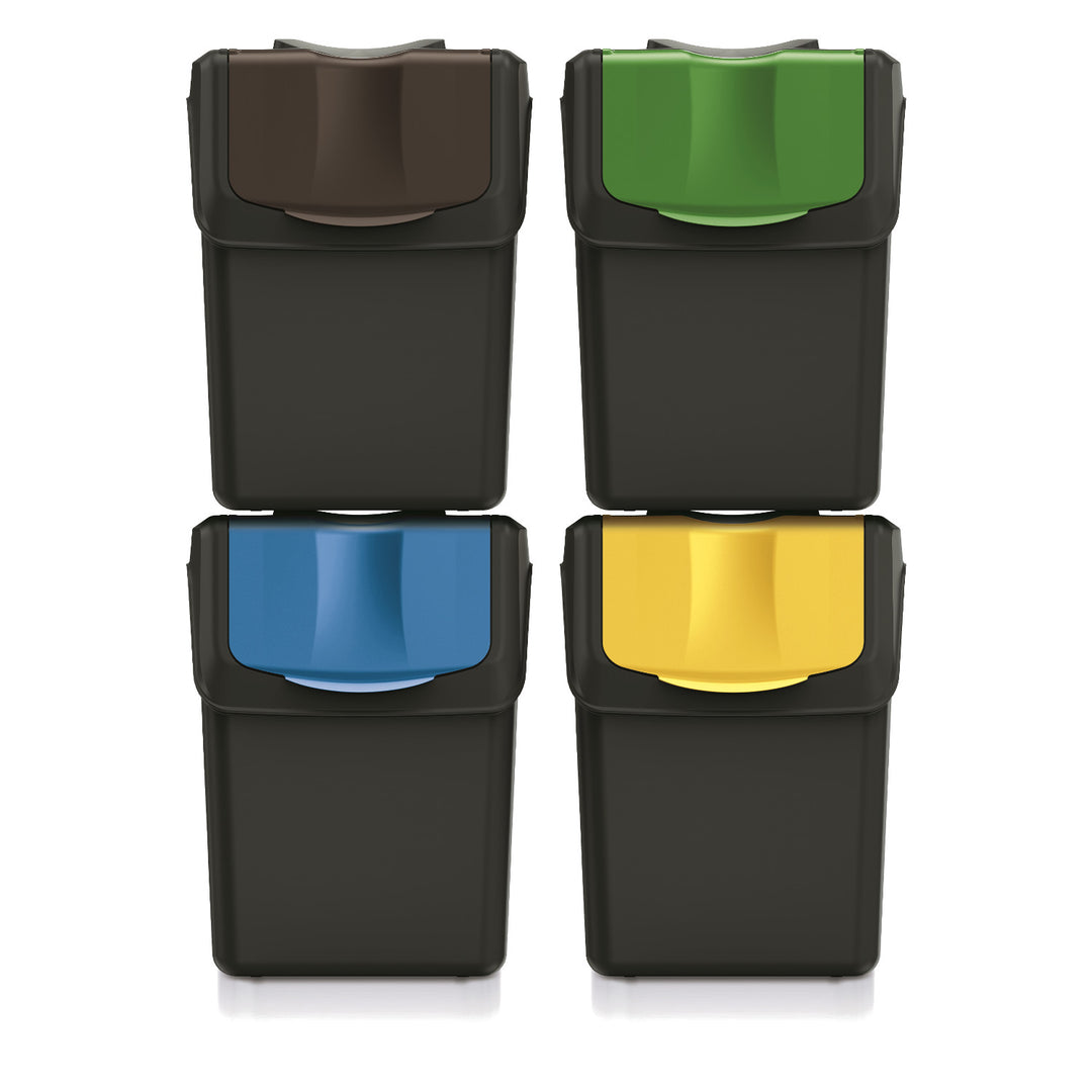 Keden SORTI BOX Juego de papeleras 4x20l  Cubos de reciclaje - negro