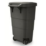 Cubo de Basura Wheeler 110L con Ruedas y Tapa Cubo de Basura Grande Cubo de Basura Universal de Plástico (Negro)