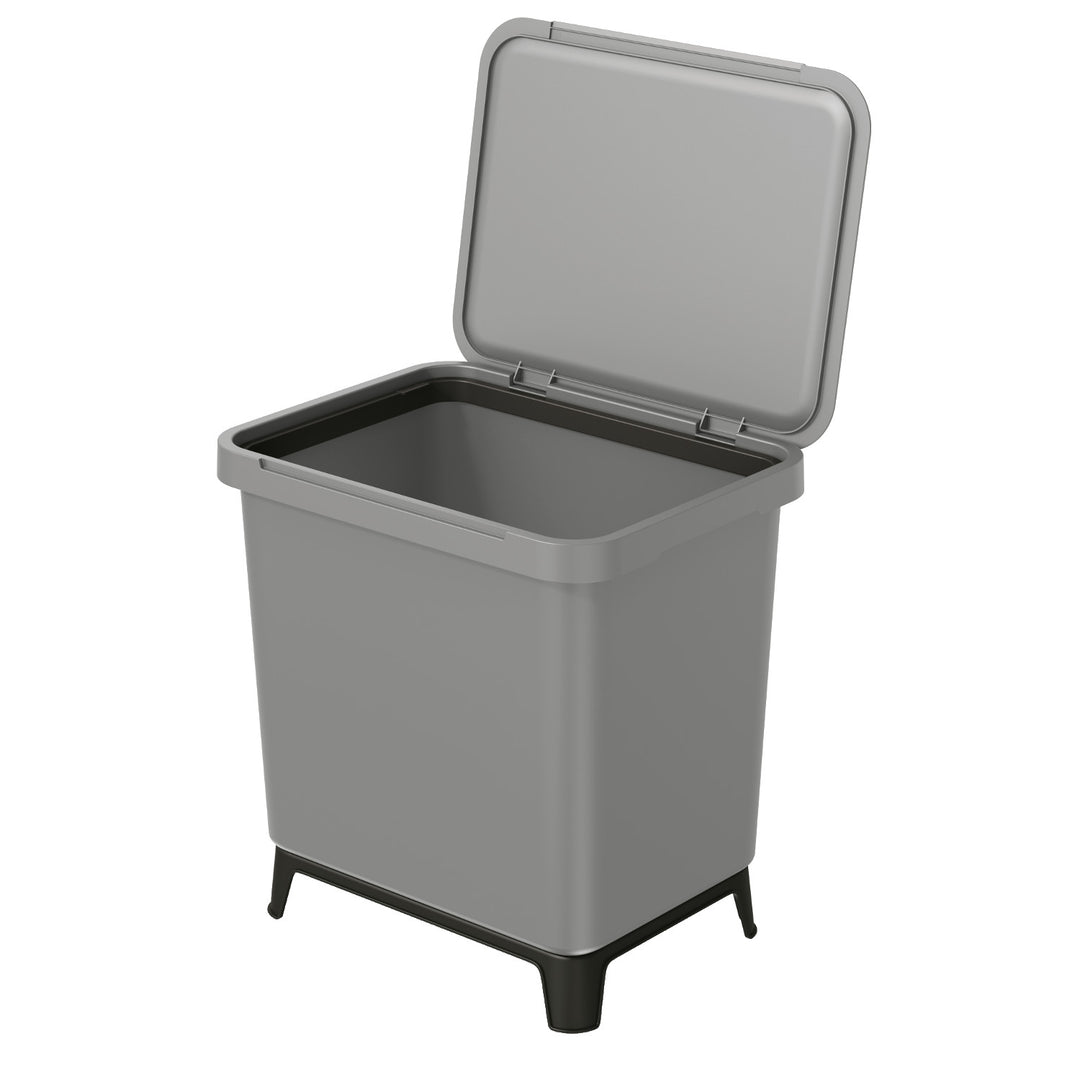 Lixeira Keden SYSTEMA - cinza liso 29 litros