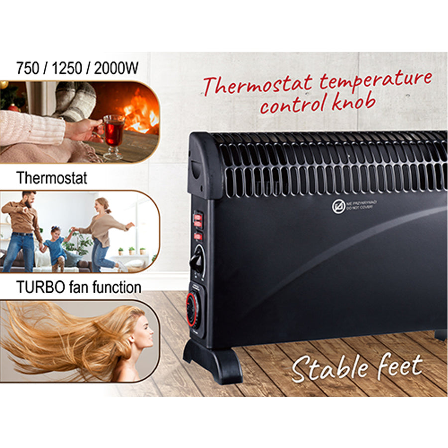 Radiador eléctrico Termo eléctrico convector MESKO negro