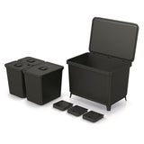 Papelera Keden SYSTEMA 2x10 + 23l - negro reciclaje