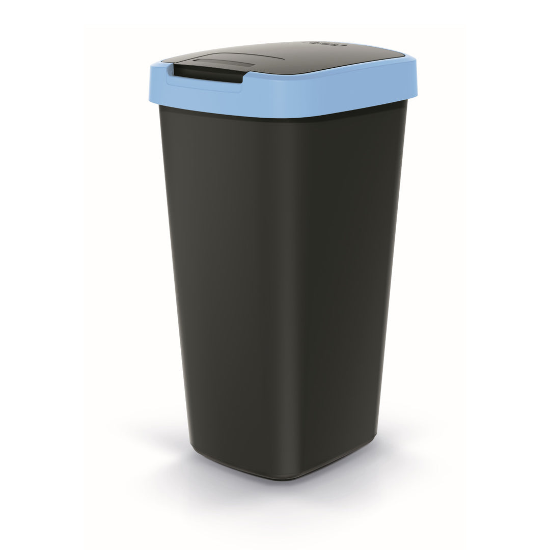 Lixeira KEDEN COMPACTA Q 25 litros NSAB25-2717C - preta com borda azul