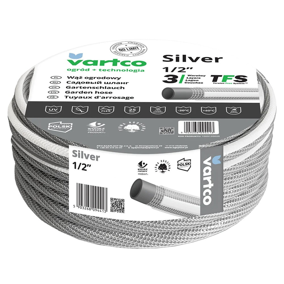 Manguera de jardín de 3 capas Vartco Silver TFS 1/2" 50m
