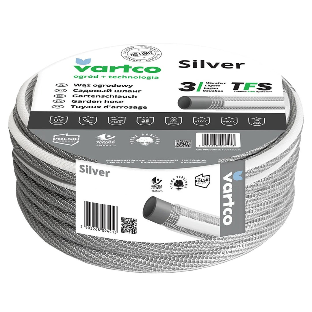 Vartco Silver TFS 3/4" mangueira de jardim de 3 camadas 50m