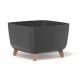 Vaso quadrado Prosperplast Gracia DGQL400-S433 com pernas e inserto - cor antracite