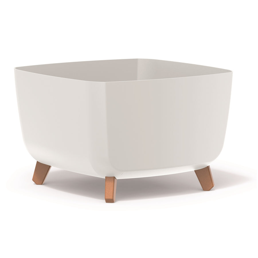 Prosperplast Gracia Maceta cuadrada DGQL400-S449 con patas e inserto - blanco