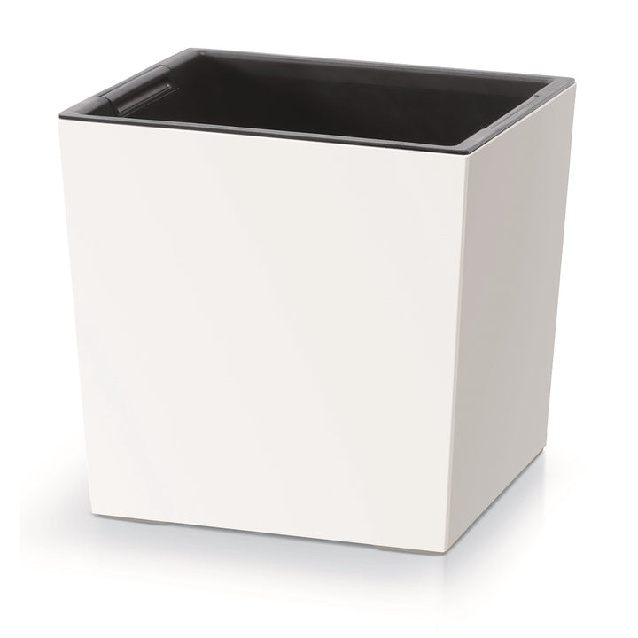 Prosperplast Urbi Maceta Baja Cuadrada con Bandeja DURS240L-S449 - Blanco