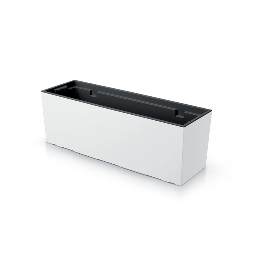 Prosperplast Urbi Case Jardinera con Maceta Macetero para Interior y Exterior Plástico Rectangular 77x23,5x24,6cm (Blanco)