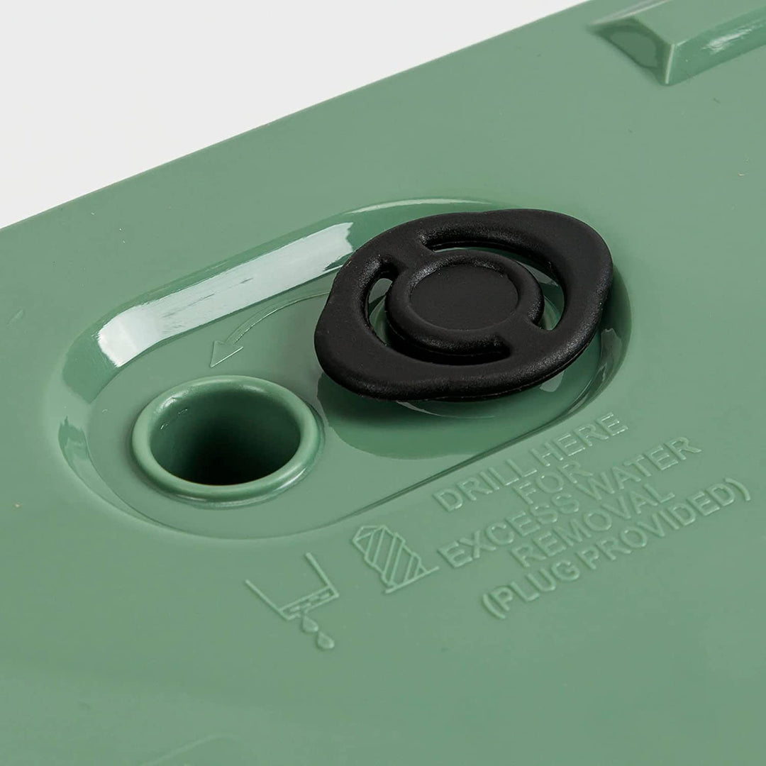 Plantadora quadrada baixa Prosperplast Furu com inserção DFS240-5615C - cor verde terra