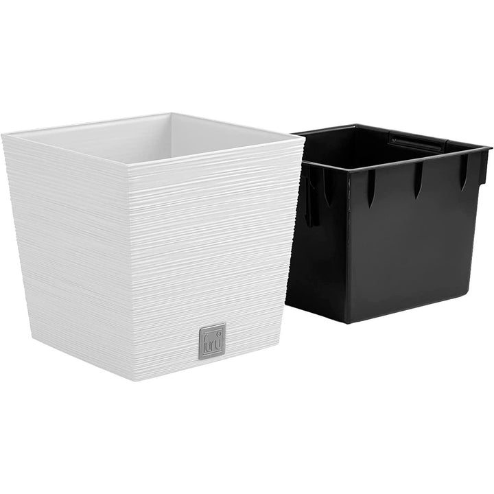 Pote baixo Prosperplast Furu Square com inserção DFS240-S449 - branco