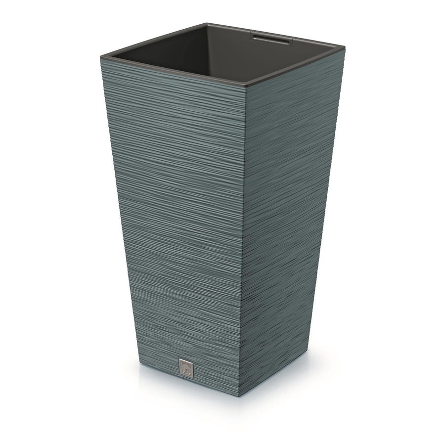 Vaso de flores quadrado Prosperplast Furu com inserção DFSH240-5415C - cor azul escandinavo
