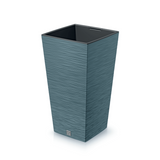 Plantador quadrado Prosperplast Furu com inserto DFSH300-5415C - cor azul escandinavo