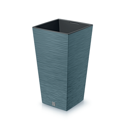 Prosperplast Furu Maceta cuadrada con inserto DFSH300-5415C - Color azul escandinavo