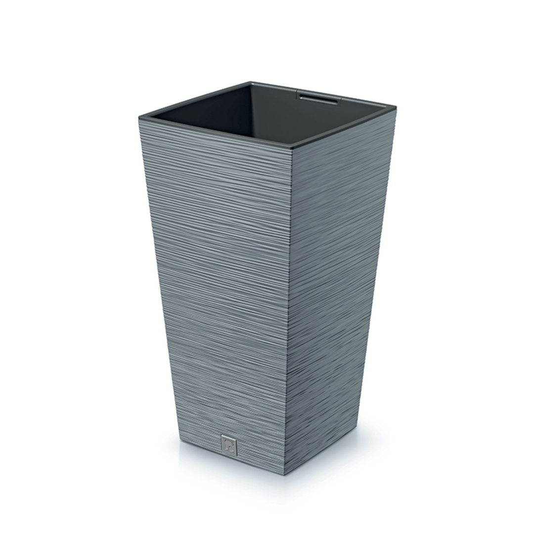 Vaso quadrado Prosperplast Furu com inserto DFSH350-422U - cor concreto (cinza)