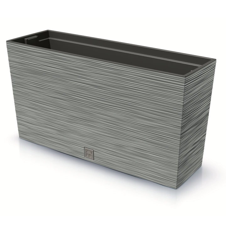Prosperplast Furu Case Medio Jardinera con Maceta Macetero con Tiesto para Plantas Interior y Exterior Plástico Resistente Rectangular 77x23,5x40,6cm (Hormigón)