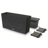 Prosperplast Furu Case Medio Jardinera con Maceta Macetero con Tiesto para Plantas Interior y Exterior Plástico Resistente Rectangular 77x23,5x40,6cm (Antracita)