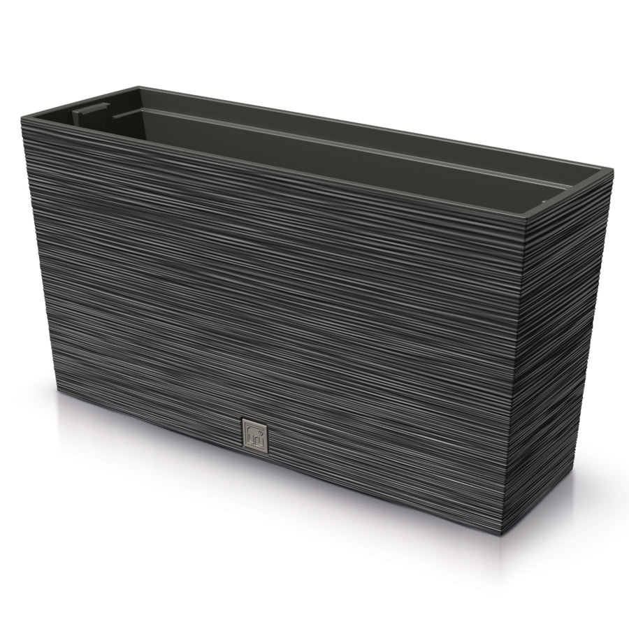 Prosperplast Furu Case Medio Jardinera con Maceta Macetero con Tiesto para Plantas Interior y Exterior Plástico Resistente Rectangular 77x23,5x40,6cm (Antracita)