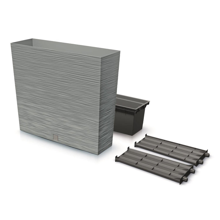 Prosperplast Furu Case T Plantador 2 em 1 Plantador com vaso para plantas Vaso com vaso DFC800T-422U - cor concreto (cinza)