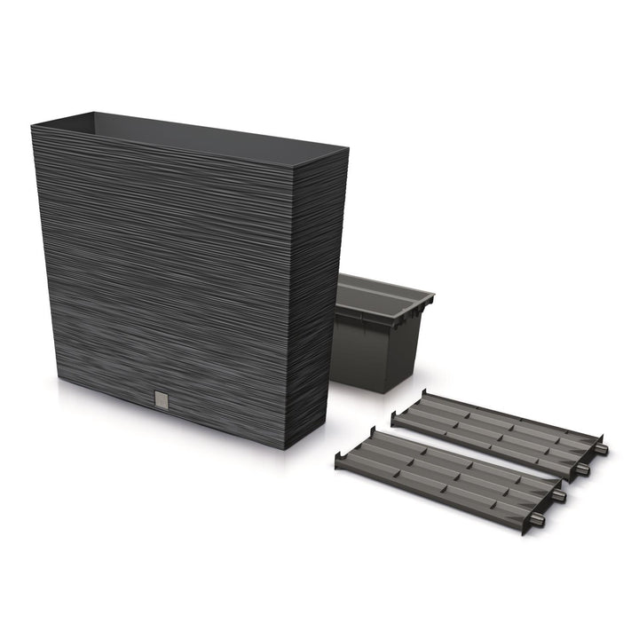 Prosperplast Furu Case T Macetero 2 en 1 Jardinera con Maceta para Plantas Maceta con Tiesto DFC800T-S433 - color antracita