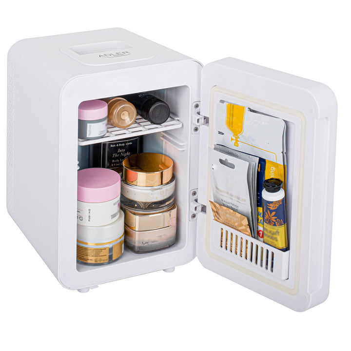 Adler AD 8085 Mini Nevera Portátil con Espejo 4L - Enfría y Calienta - Nevera de Viaje, Camping, Casa