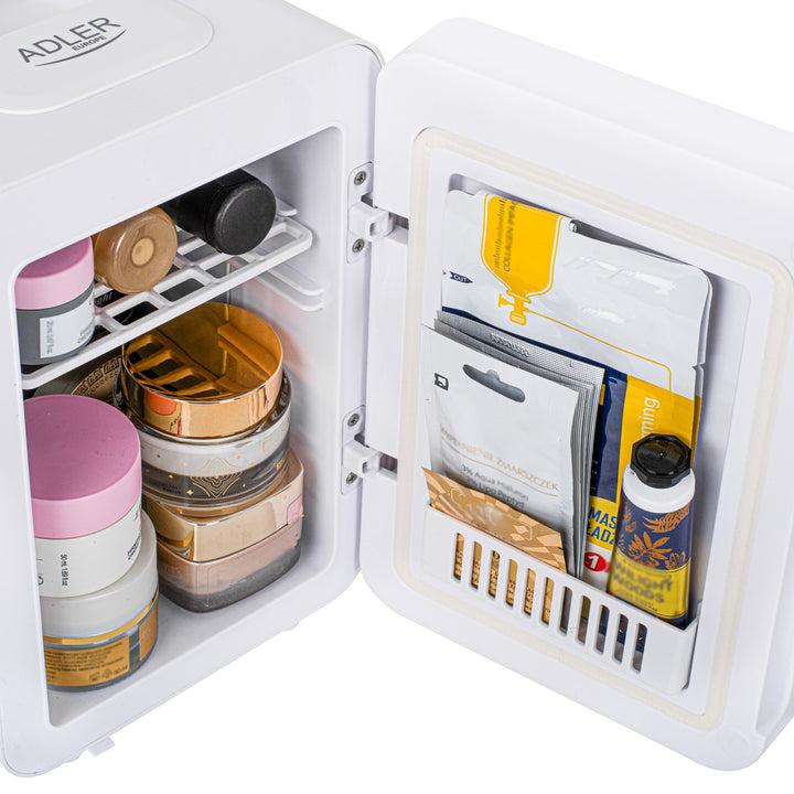 Adler AD 8085 Mini Nevera Portátil con Espejo 4L - Enfría y Calienta - Nevera de Viaje, Camping, Casa