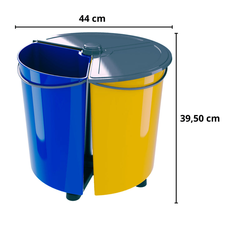 ECOBIN + balde giratório para separação de resíduos com tampa
