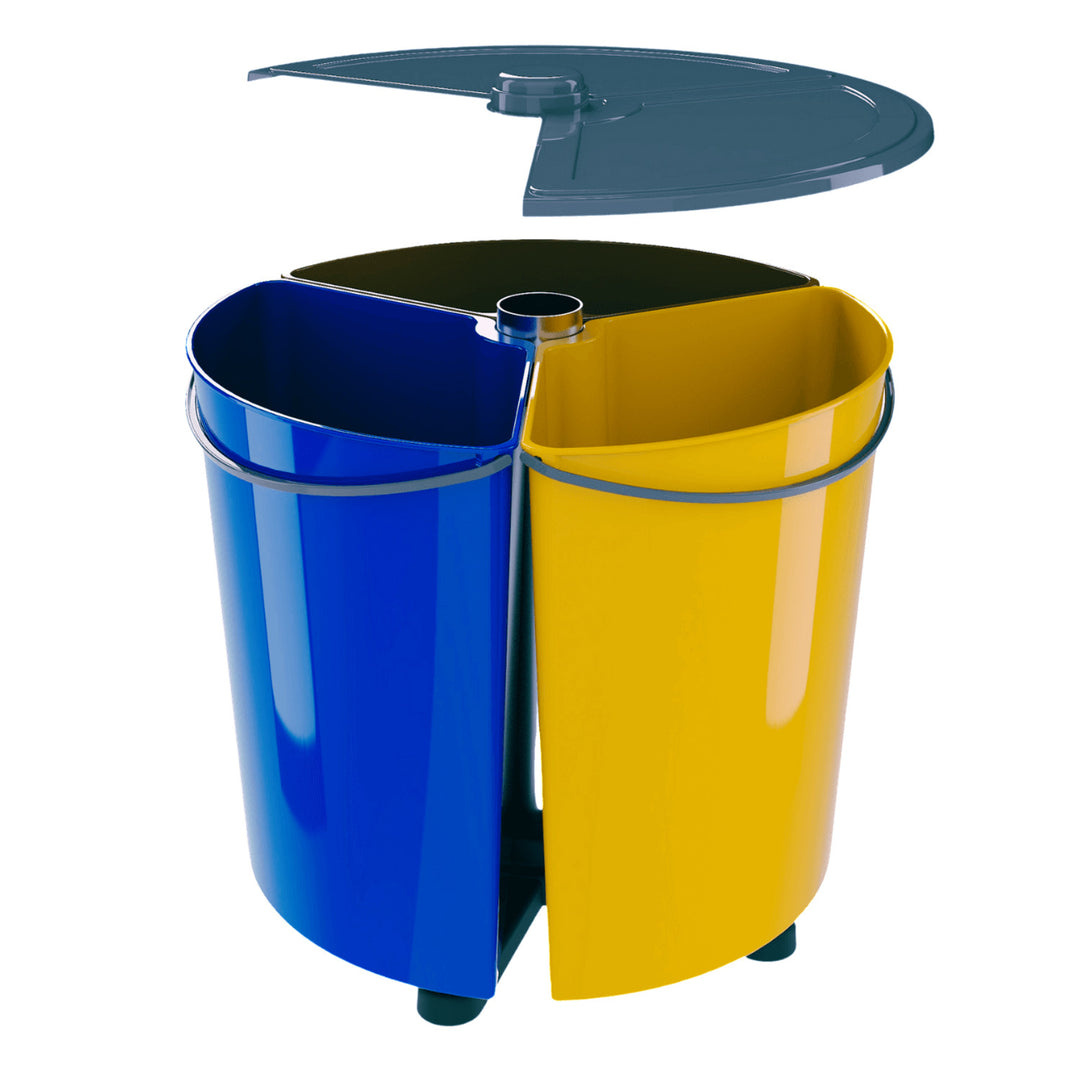 ECOBIN + balde giratório para separação de resíduos com tampa
