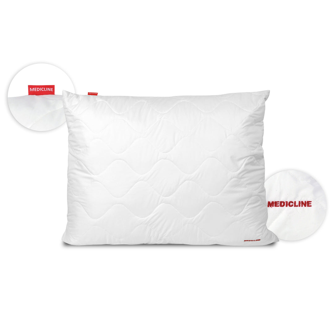 Almofada de microfibra Medicline Peso de enchimento de silicone: 60-80 g/m2 Hipoalergênico Lavável até 30 graus (80 x 80 cm, preenchimento branco)
