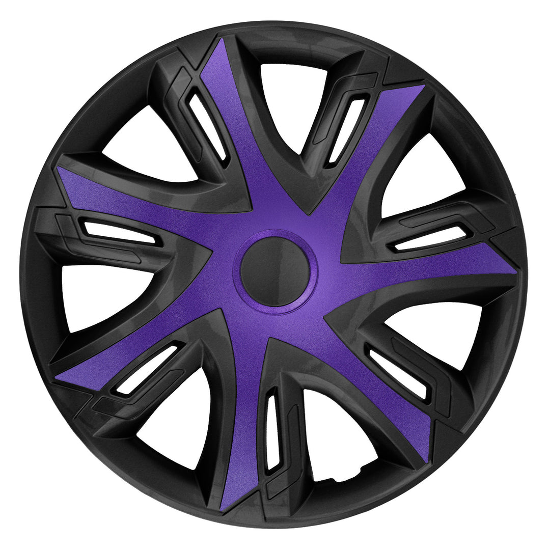 Calotas NRM N-Power para aros de aço Conjunto de 4 guarnições de roda de duas cores para plástico ABS de veículo KFZ (roxo/preto, 14")