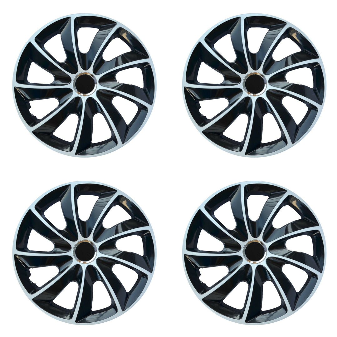 NRM STIG Calotas extras para aros de aço Conjunto de 4 guarnições de roda em dois tons para veículo KFZ Plástico ABS Plástico ABS (branco/preto, 13")