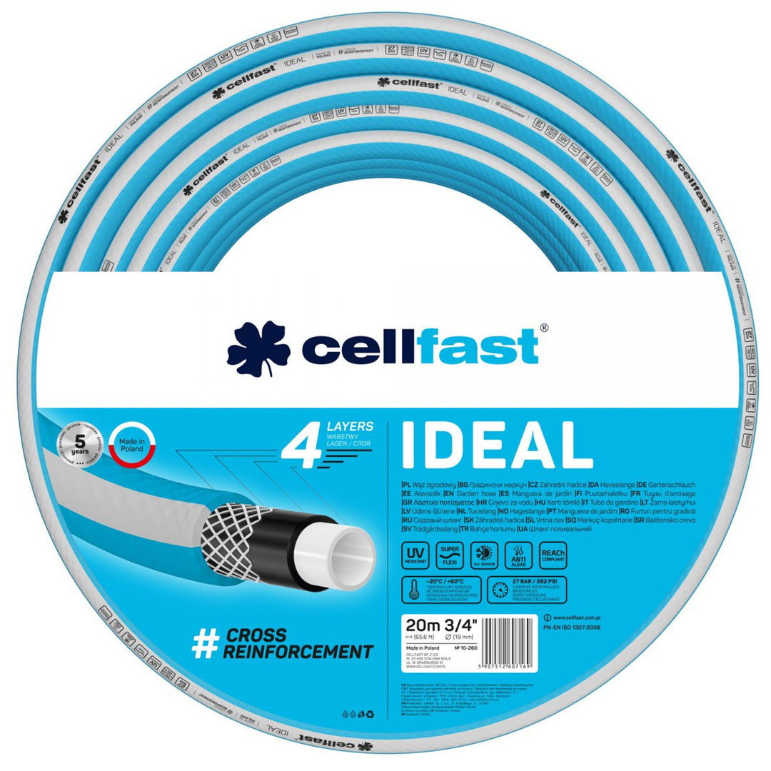 Mangueira de jardim CELLFAST IDEAL Super Flexi Mangueira de 4 camadas 3/4 20m 10-260 4 camadas