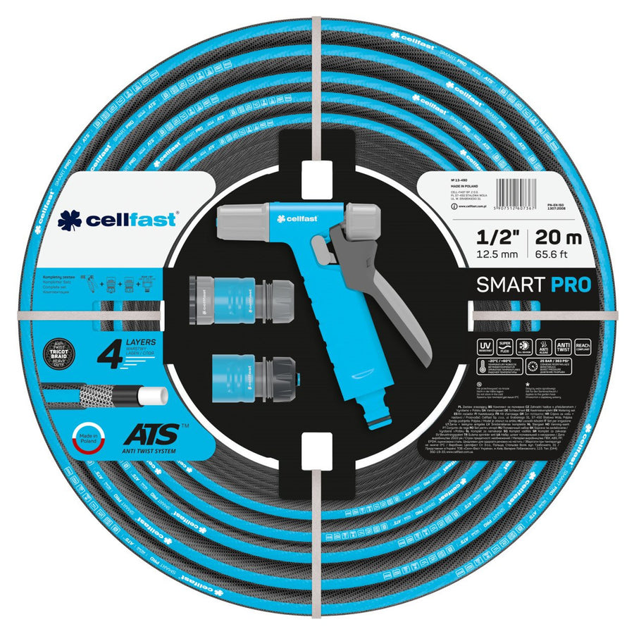 Conjunto de aspersores SMART PRO ATS 13-490, mangueira de 1/2", 20 m, aspersor de pistola HYDRON