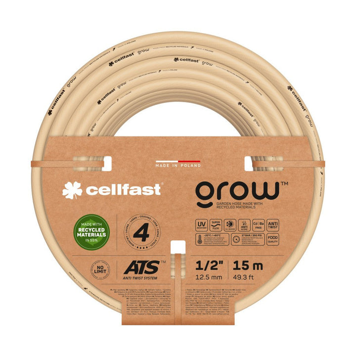 CELLFAST GROW Manguera de Jardín Manguera de 4 Capas 13-500 1/2" 15m