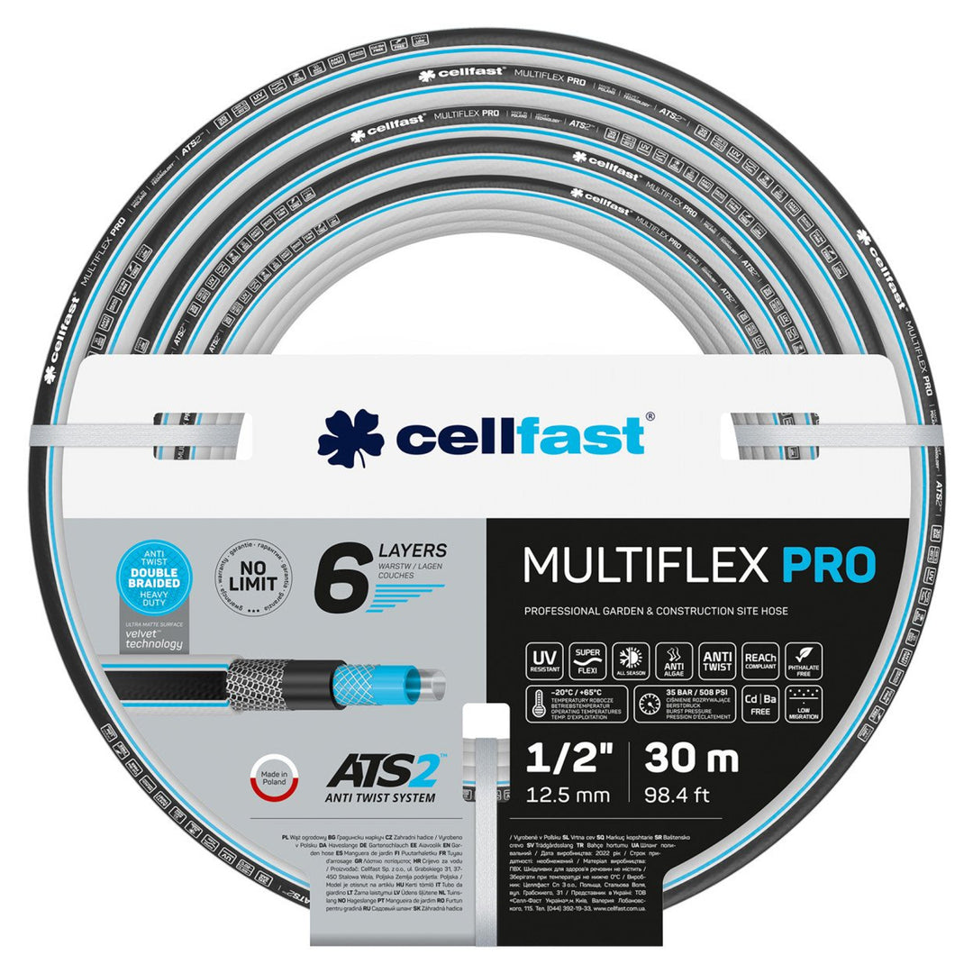 Mangueira de jardim CELLFAST MULTIFLEX PRO ATS2 1/2 30m 6 camadas