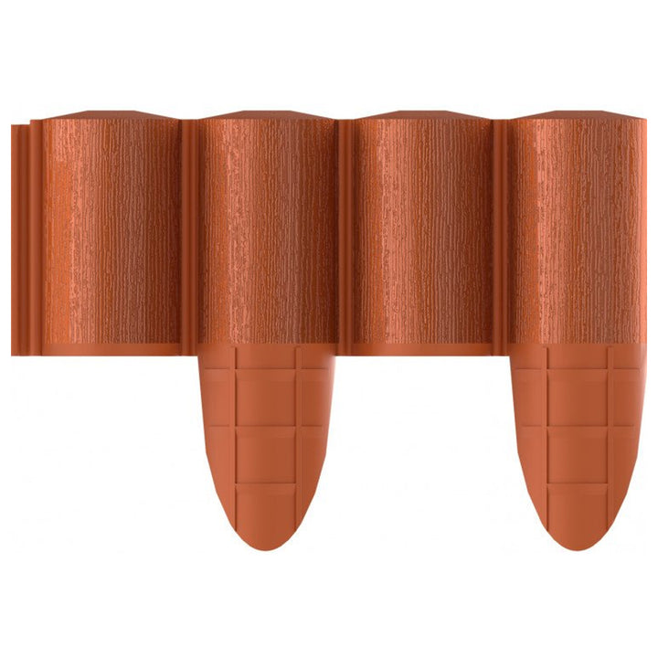 Valla de jardín Cellfast, imitación madera, resistente a las heladas, longitud 2,4 m, color teja, 34-033