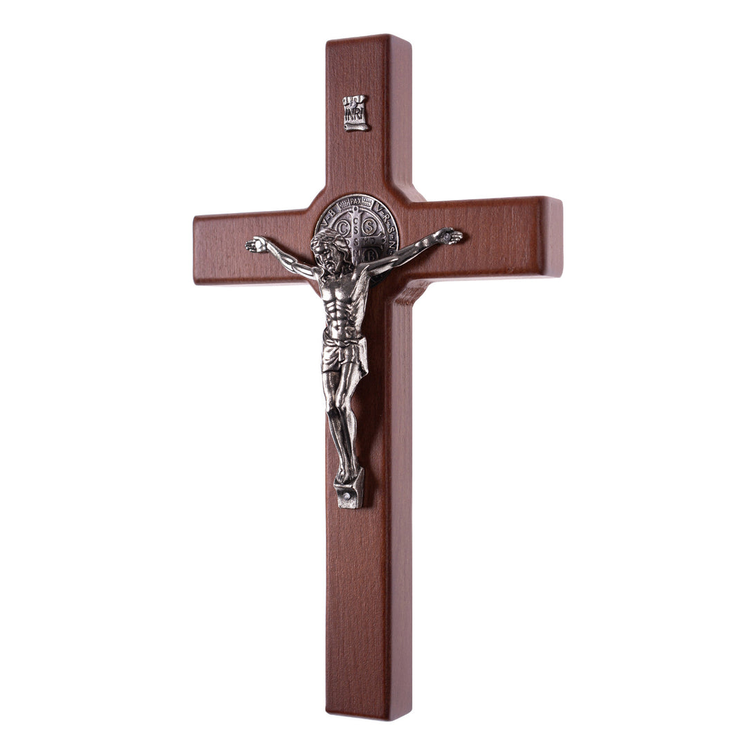 Cruz de madeira de São Bento Pendente Cruz com Símbolo da Paixão (Castanho, 18x10x1,8cm)